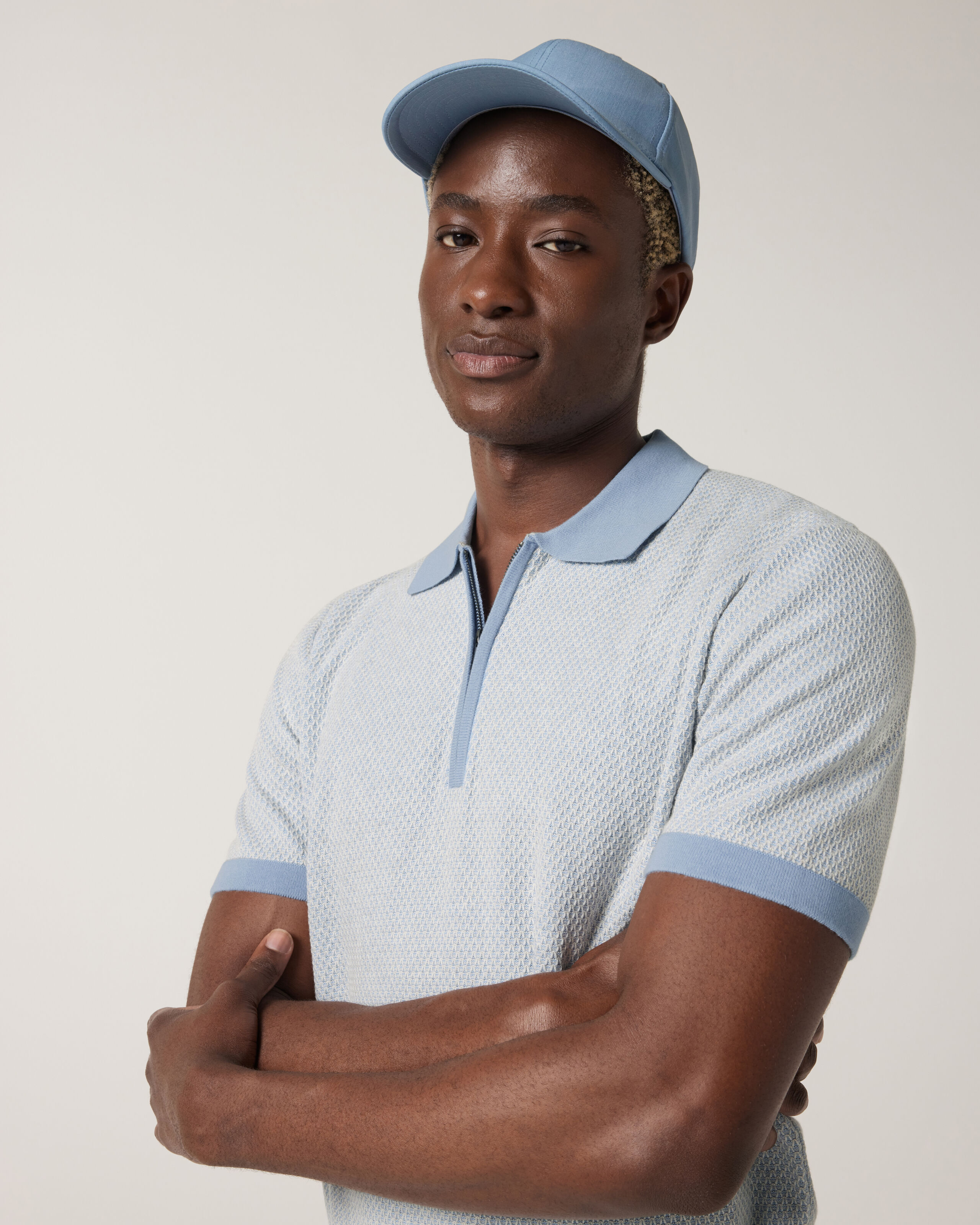 Knit Polo Shirts (Light Blue)  ずとまよ Knit Polo Shirts (Light Blue) ずとまよ